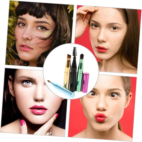 1 set Portable Makeup Brush for Eyebrows, Lips, and Eyeshadow, as well as Compact Beauty Cosmetic Tool