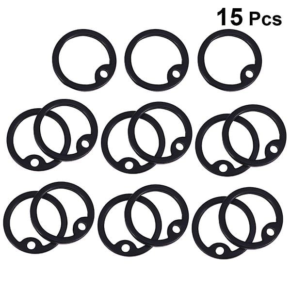 15 kpl Silikonisia nimilappuja, koiran nimilappujen äänenvaimentimia, pyöreitä lemmikkieläinten nimilappujen äänenvaimentimia, musta, 3,9 x 3,9 cm