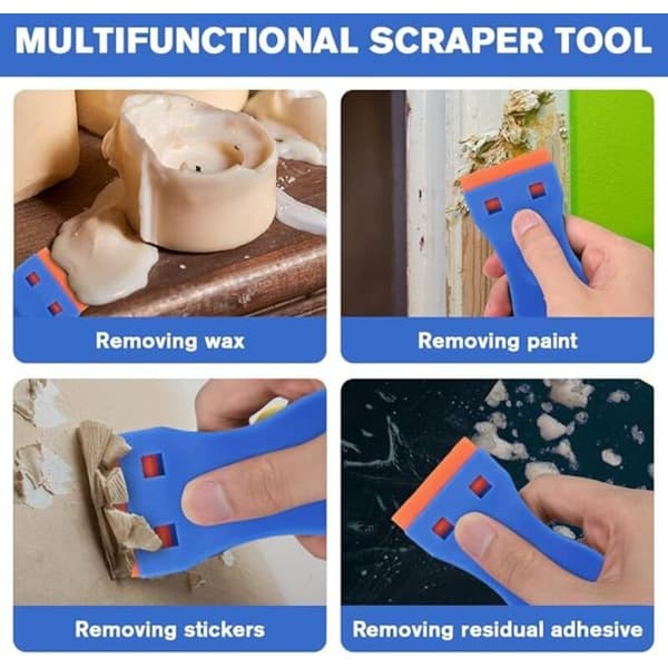 Scraper, Glass Scraper with 20 Replacement Blades, Ceramic Glass Scraper for Removing Glue, Paint, Decals from Doors, Glass