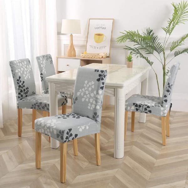 4 stk. spisestoltrekk Elastiske Vaskbare Avtakbare Stretch C