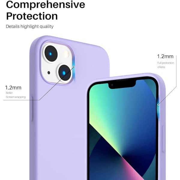 iPhone 13 Pro Max Case, Liquid Silicone Case for iPhone 13 Pro Max, Ultra-Thin Case, Full Coverage Shockproof Soft Protective Case (Light Purple) 13 Pro Max
