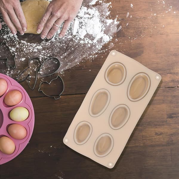 Sten silikoneform til chokolade- og kagebagning, 6-hullers stenform, fødevaregodkendt silikone