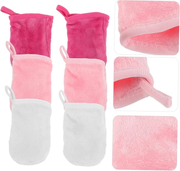 Skønhedsmakeupfjernelseshansker 6 stk. Mikrofiber Ansigtsrensehandsker Bløde Vaskehandsker