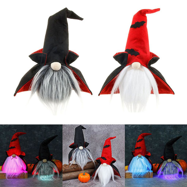 2 st Halloween Vampyr Häxa Tomte Docka Ornament Söt Cartoon Elf Hem Dekoration Halloween Hylla Ornament