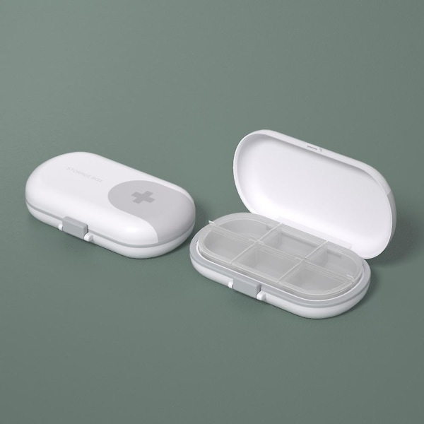 2st Grå Pill Box, Fack Container Organizer, Travel Pill Box Daglig Pill Box