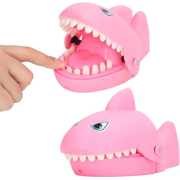Hai-fingerbiter Interaktivt Spill, Tannlege Spill Krokodille Fingerbiter med Lyd Stressavlastende Morsom Krokodille Tenner Spill (Rosa)