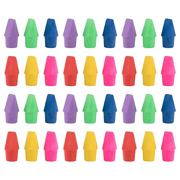 50 st. Suddgummin för barn Penna Suddgummi Toppar Slumpmässiga Färger Suddgummi Topp Studentmaterial Slumpmässiga Färger 2.45X1.1X1.1CM