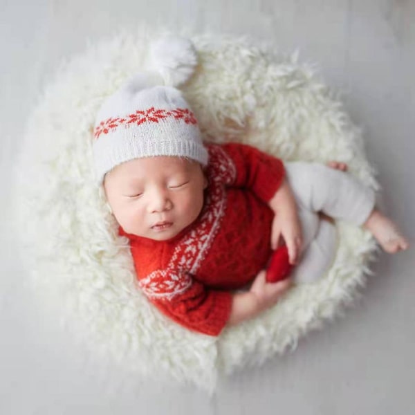 Nyfødt julefotograferingskostumer passer til 0-1 måneds nyfødte Grønne