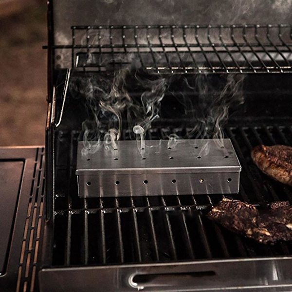 Utomhus BBQ-tillbehör Rökbox i Rostfritt Stål Använd Boxgrönsakshackare Skedstöd Livsmedel Kylskåp