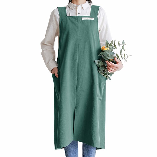 Cotton Aprons for Women and Men | Cross-Back Apron with Pockets Cross Back Cotton Apron Home Kitchen Apron With Pockets