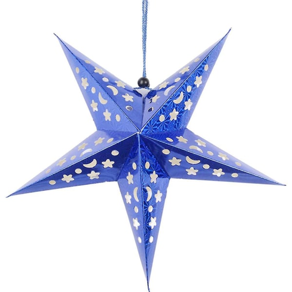 45cm Paperinen tähtilyhty 3d Pentagram lampunvarjostin Joulun Xmas Juhliin Holloween Syntymäpäivä Kodin koristeet (vihreä)45CMBsininen 45CM Blue