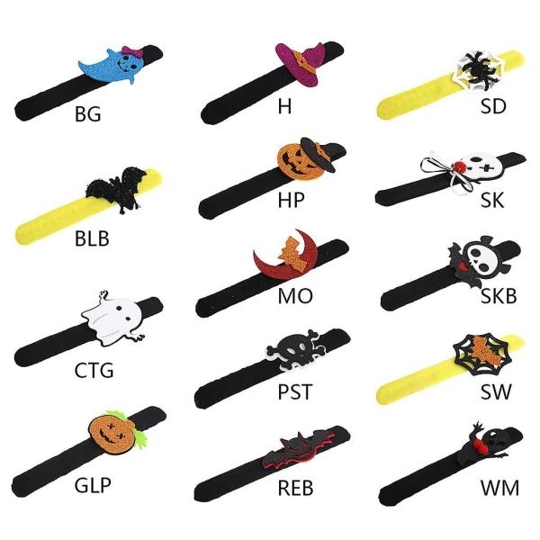 Halloween Slap Armbånd til Børn - Festgave, Klassepræmie, Halloween Gave - Rødøjet Bat