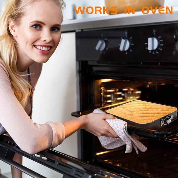 Non-Stick Springform Pan Durable Pie Baking Mold Cheesecake Mold with Removable Bottom Cake Pan Square 18cm+20cm+22cm