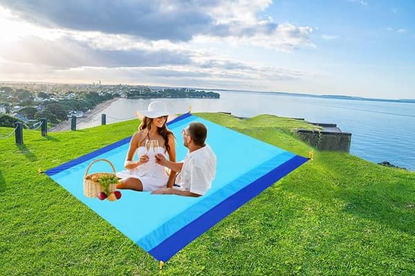 Strandtæppe, Strandmåtte Udendørs Picnictæppe Kompakt til 4-7 P