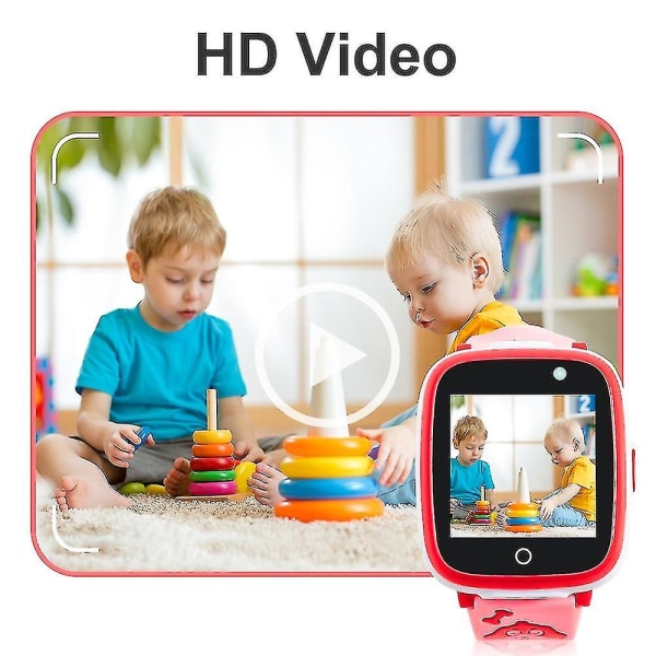 Smartklokke for barn med spilltelefonklokke for smartklokke for barn 2g Sim Girls (rød)