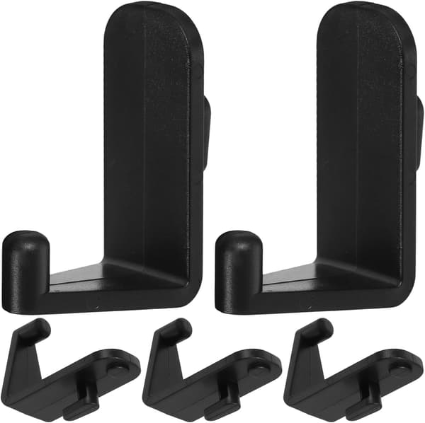 5 Pieces Black Pegboard Hooks for Hanging Non-Damaging ABS Material Easy Installation Single Hole Hooks