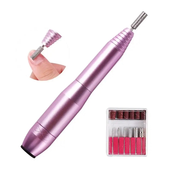 Elektrisk Nagelfräsmaskin, 20000 RPM E Nagelfilsfräs för Akrylnaglar Gel, Bärbar Manikyr Pedikyr Nagelfräsmaskin Set med Slipband