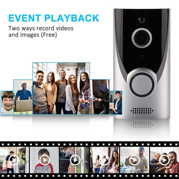 Smart Wifi Videodörrklocka Silver