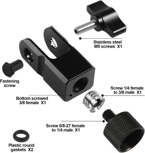 Mikrofonadapter 3/8-tommer eller 1/4-tommer mikrofonadapter til QuadCast-mikrofon