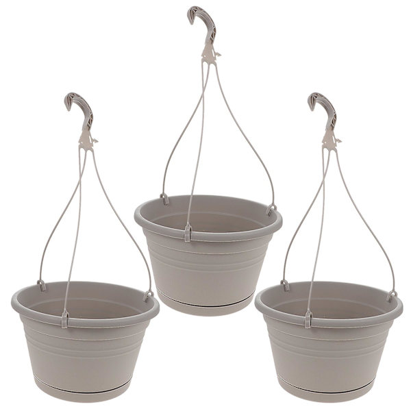 3 stk. Hængende Plantepotter i Plastik Hængende Plantepotte Kurv Hængende Blomsterpotter Til Hjem Balkon Hvid 25x2