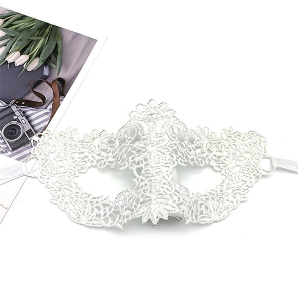 Silver Wire Spetsmask Mjuk spetsmask Halloween maskeradmask Spets ögonmask halvansikteSilvertråd