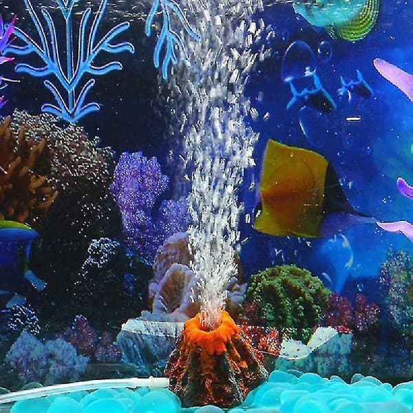 Dekorasjon av harpiksvulkan for fiskeakvarium, landskapsarbeid, prydstein, vulkan-4