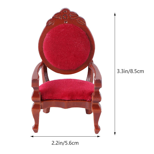 1 stk Mini Stol Ornament Mini Møbel Pynt Træstol Møbelmodel Brun 8,5X5,6CM Brown 8.5X5.6CM