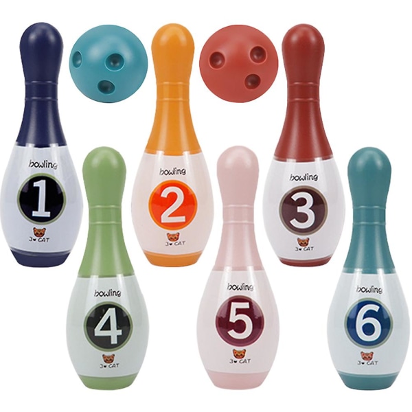 1 set Bowlingleksaker Barn Sportleksaker inomhus Barn Bowlingpin Bowlingbollar SpelAsorterad färg6x1 Assorted Color 6x14.6cm
