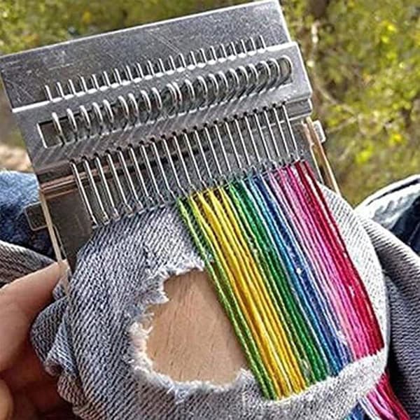 Small Loom-like Weaving Tool, 28 Wooden Hooks, Practical Darning Machine, Wooden Weaving Tool