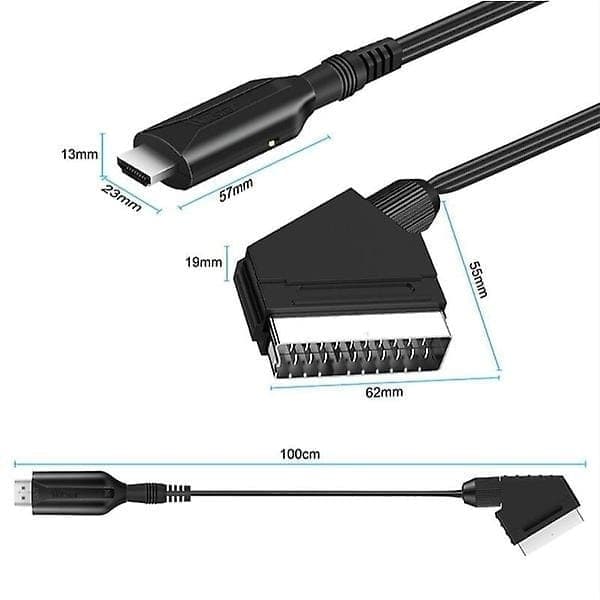 SUMMERSA SCART til HDMI-konverter, alt-i-én scart til HDMI-adapter, 1080p