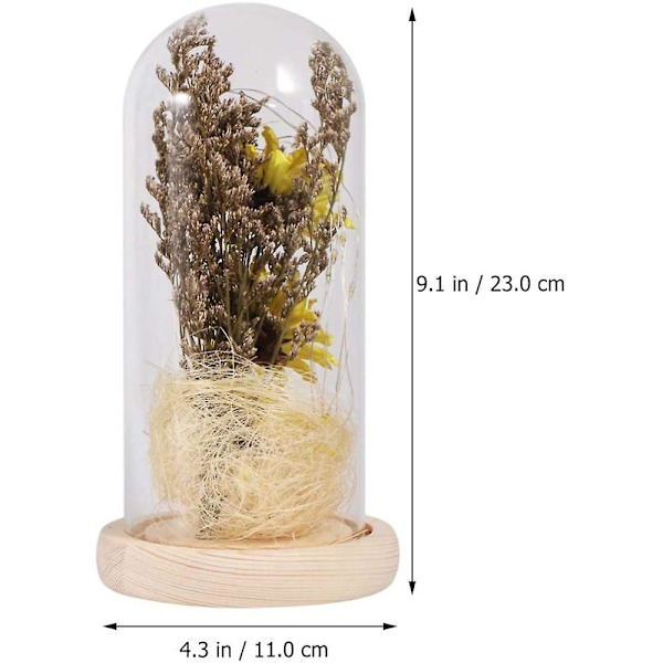 Gul förtrollad blomlampa, konstgjord solros i glaskupa, LED-blomlampa till Alla hjärtans dag Mors dag