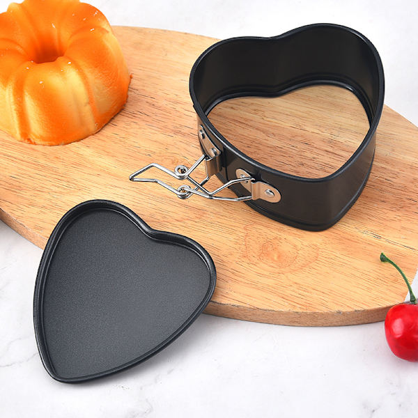 Sæt med 1 stk. 4 tommer hjerteformede cheesecakeforme Hjerteformede bageforme Trykkoger Airfryer Jul Valentinsdag