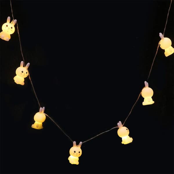 Easter Bunny LED String Lights Rabbit Shaped Fairy Lights Battery Operated String Lights (Battery Not Included)