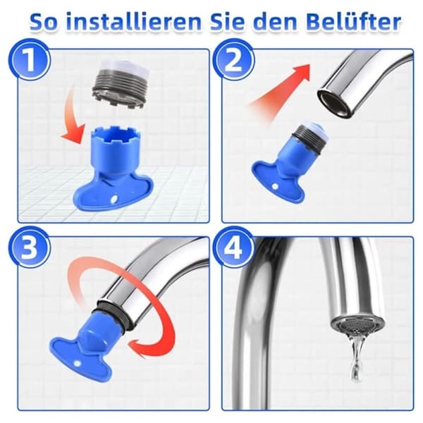 External Threaded Faucet Aerator, Water Saving Faucet Insert, Including 2 Aerator Keys, Suitable for Kitchen and Bathroom Faucets. 6-Pack