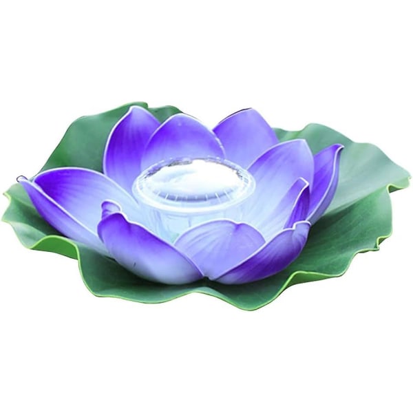 Solar Floating Lotus Lights - Vandtæt Led Flower Garden Lantern | Udendørs flydende solcellelys til damme, pools | Violet farve