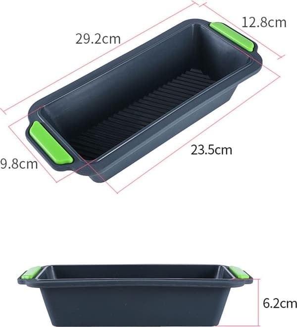 2 brødforme, non-stick effekt, miljøvenlig silikonebageform
