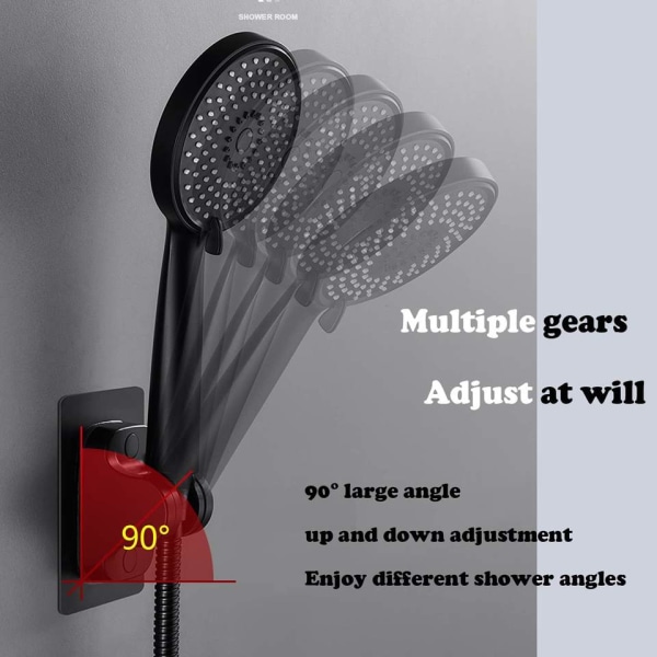 Stark självhäftande och vattentät duschhuvudshållare, justerbar handhållen duschhållare Väggmonterad duschhållare av