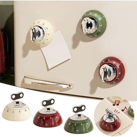 Kitchen Timer for the Kitchen, Kitchen Clock with Loud Alarm, Magnetic Desk Timer, No Batteries Required, Magnetic Countdown Reminder, Portable Mag