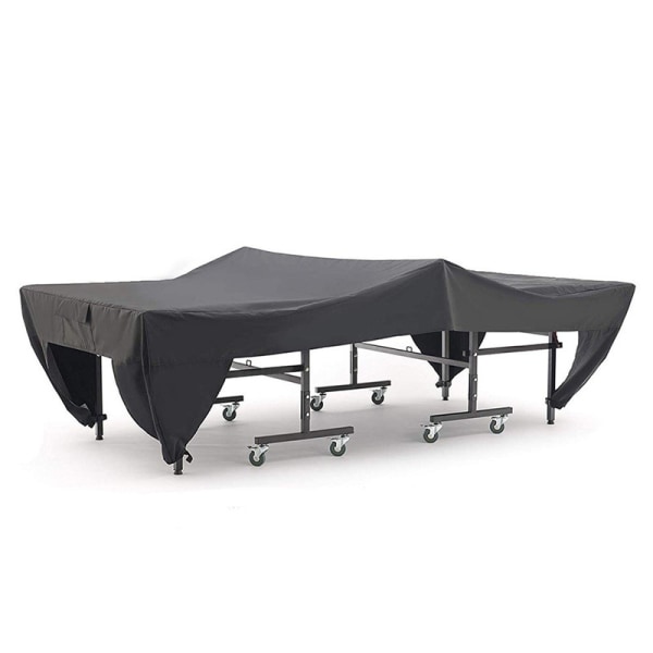 Friluftslivssett svart bordtennisbordtrekk - lett materiale, værbestandig, elastisk kant,