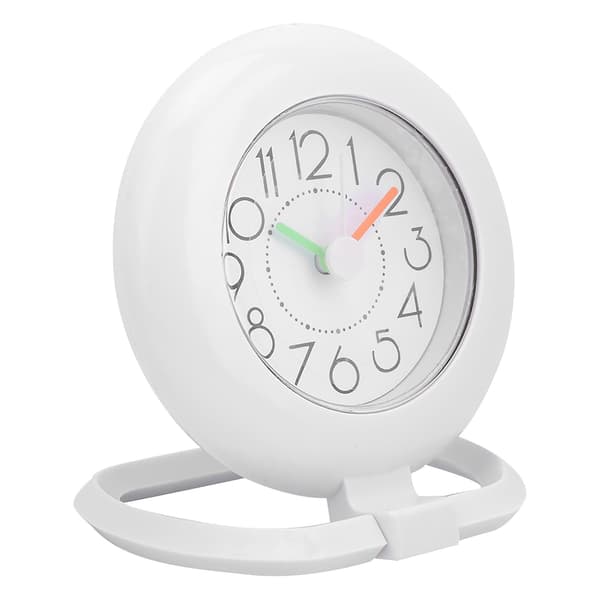 Fashionable Waterproof Dual-Use Hanging Table Clock Bathroom Kitchen Home Decor (White) [DB]