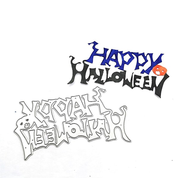 Happy Halloween Metal Skærestencil Skabelon DIY Scrapbooking Album Papir Kort Stencil Dør Prægning Håndværk Dekoration