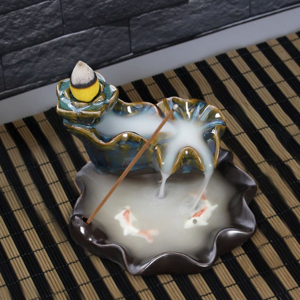 Røkelsebrenner Ornament Lotus Røkelse Blå