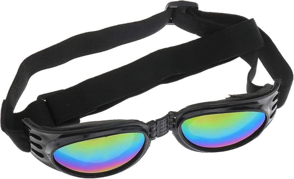 Pet Sunglasses, Dogs, Foldable, UV Protection, Windproof Goggles with Adjustable Strap