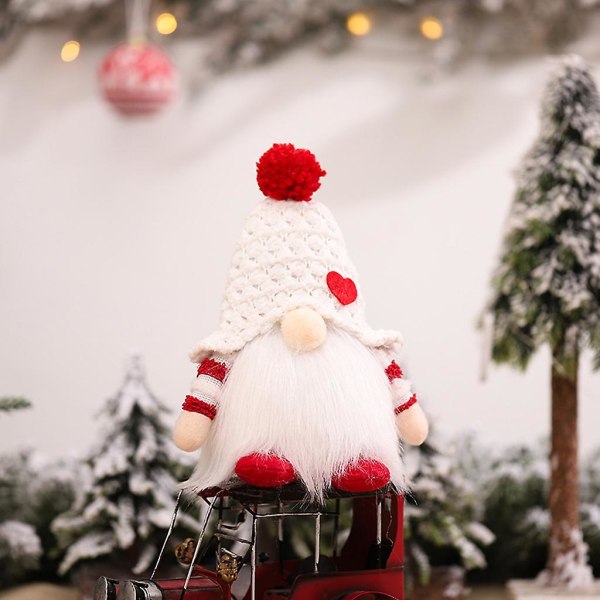 RedLight Christmas Gnome Santa Svensk Tomte Gnome Nordic Scandinavian Elf Batteridrevet vinterbordplade juledekorationRød