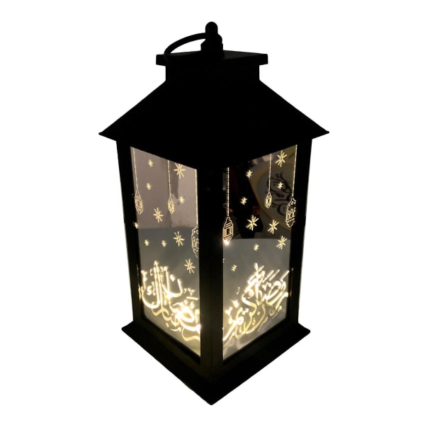 Ramadan LED-Lysekrone Antik Natlys Dekoration LampeABlack