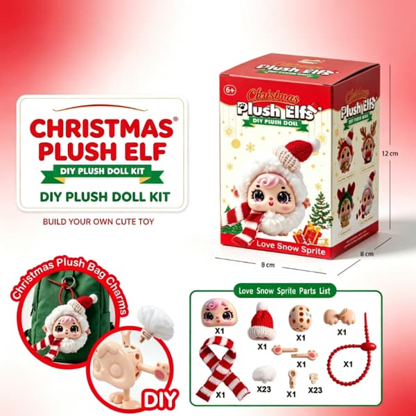Julplyschtomte DIY-dockkit Söt väskberlockpresent för barn