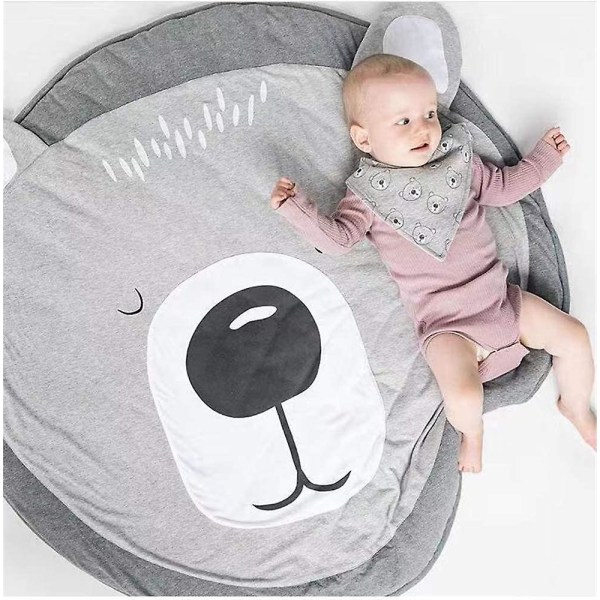 Baby Rund Spelyta Matta Krypmatta Krypkudde Luftkonditionerad Matta För Barn Småbarn Sovrum Björnen Bear