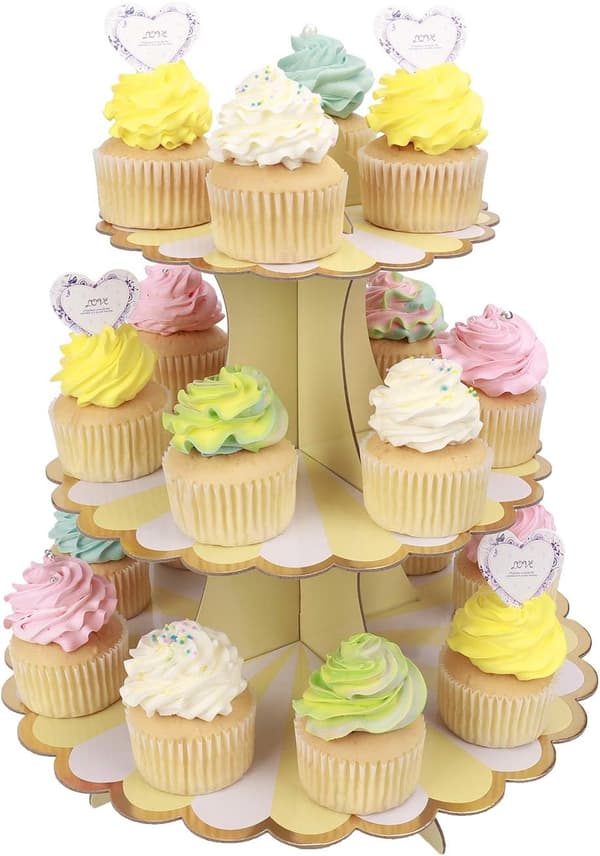 3-lags pap cupcake-stativ, cupcake-holder til babyshower, børn