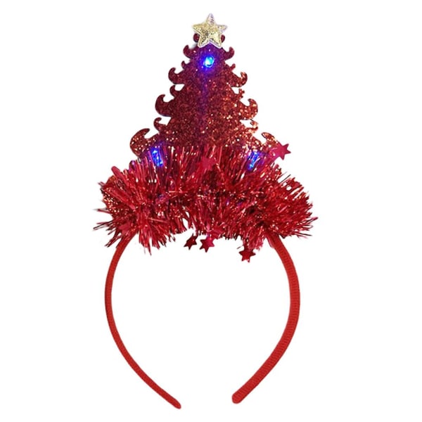 LED Christmas Headband Christmas Tree Headband Glitter Christmas Headband