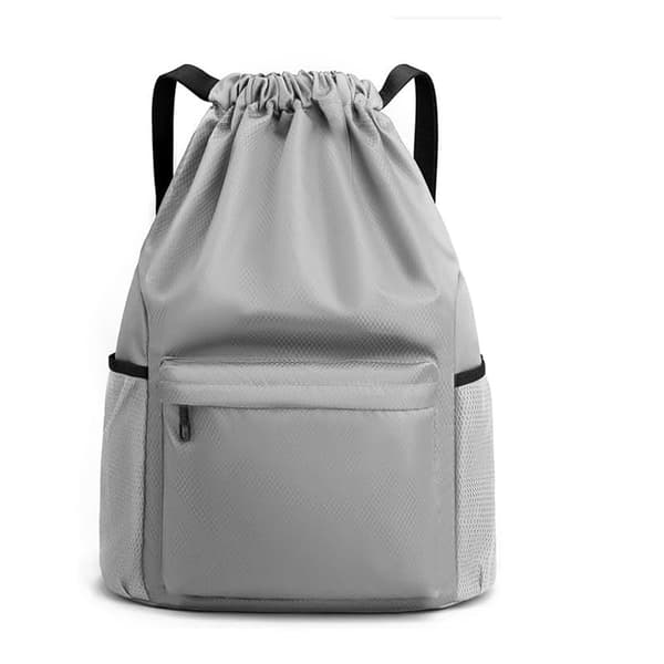 Drawstring Backpack, Waterproof Drawstring Backpack, with Zipper Pocket, Gym Drawstring Backpack, Swim Bag for Men and Women, 1-Pack, Green